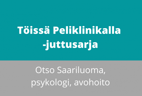 teksti Peliklinikalla juttusarja turkoosilla pohjalla