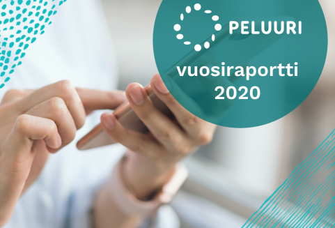 Peluurin vuosiraportti 2020. Ihminen näpyttelee kännykkää.