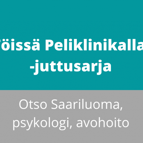 teksti Peliklinikalla juttusarja turkoosilla pohjalla